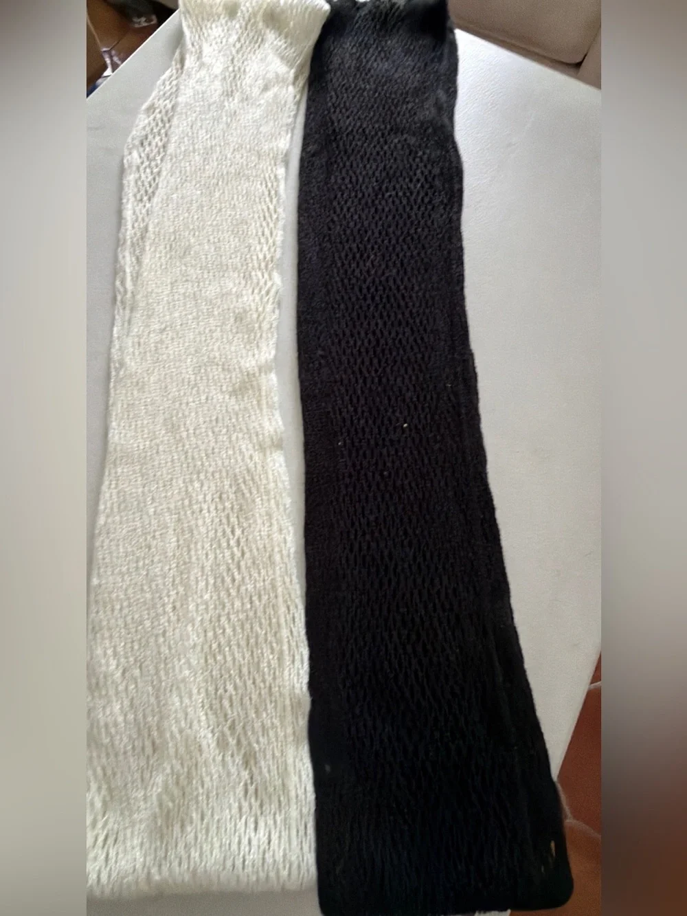Cream and Black Knit Infinity Scarves - Women Accessories